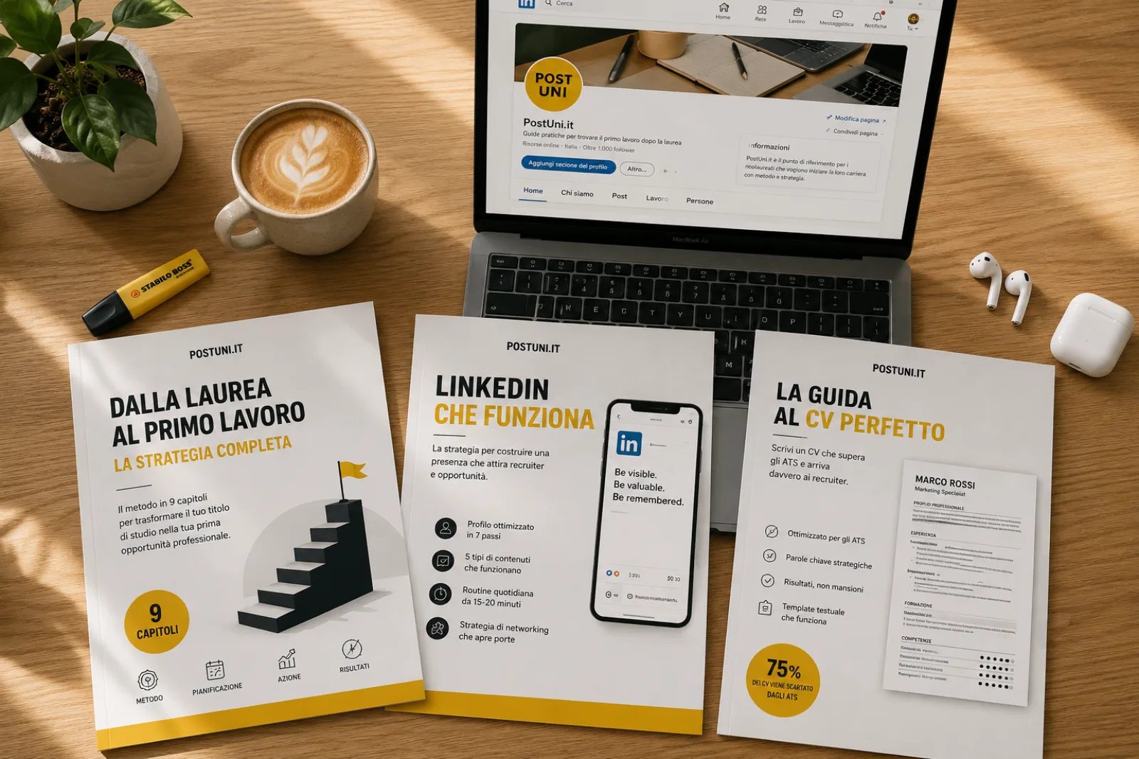 Kit Primo Lavoro PostUni: tre guide operative per neolaureati